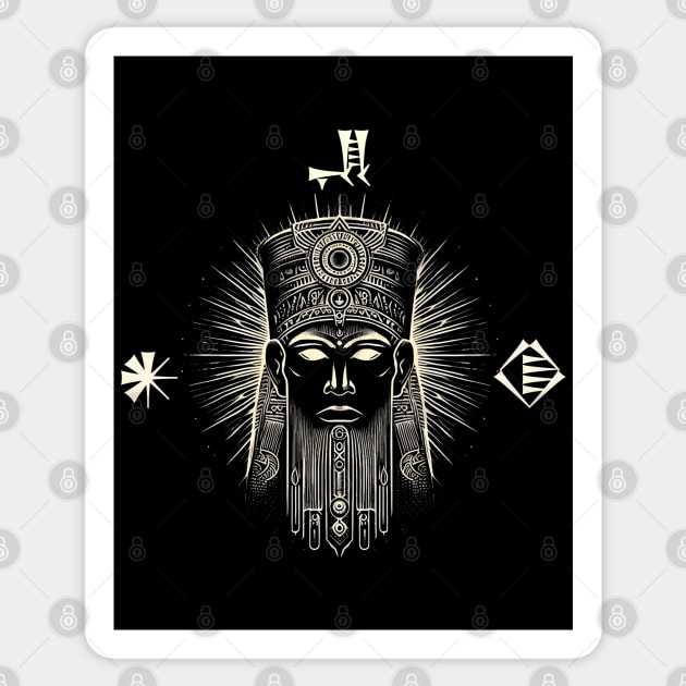 Sumerian God Enki Silhouette Sticker by MetalByte